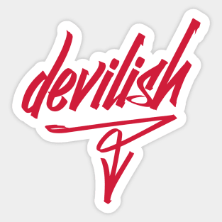 Devilish graffiti style graphic novelty attitude t-shirt Sticker